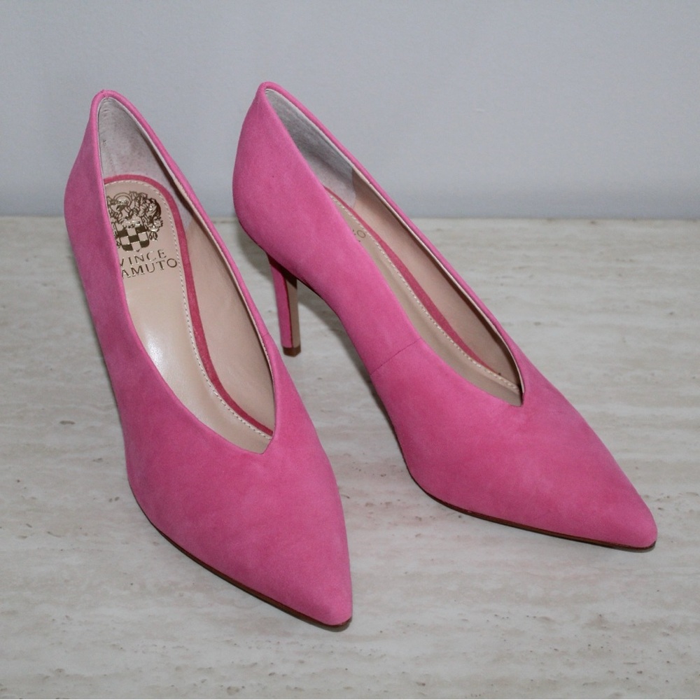 Vince Camuto Ankia Soft Pink Suede Pump Heels